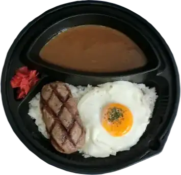 月見ハンバーグカレー